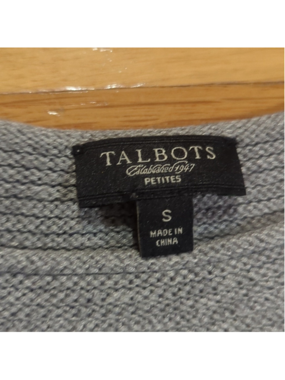 Talbots Petites Grey Ribbed Sweater Small - Picture 4 of 11